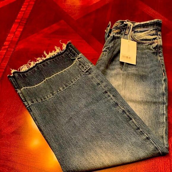 Women’s Frame mosaic high waist raw hem wide leg le palazzo jeans size 25, NWT - Picture 11 of 15